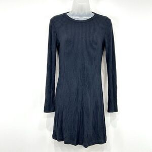 Reformation‎ Jeans Dress Women's S Black Jeanne Ribbed Knit Mini Minimalist Goth